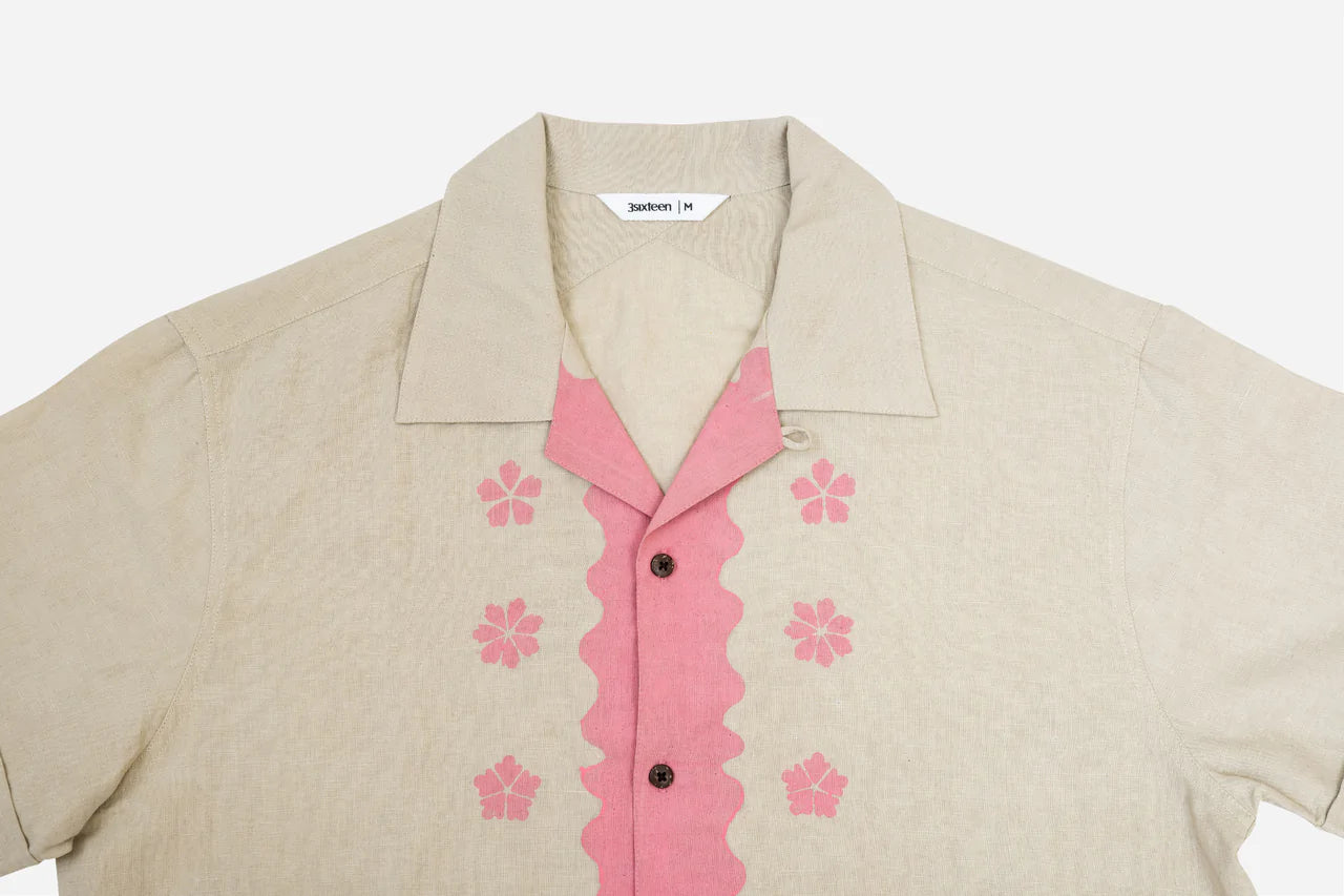 Vacation Shirt ~ Pink/Natural Studio Floral