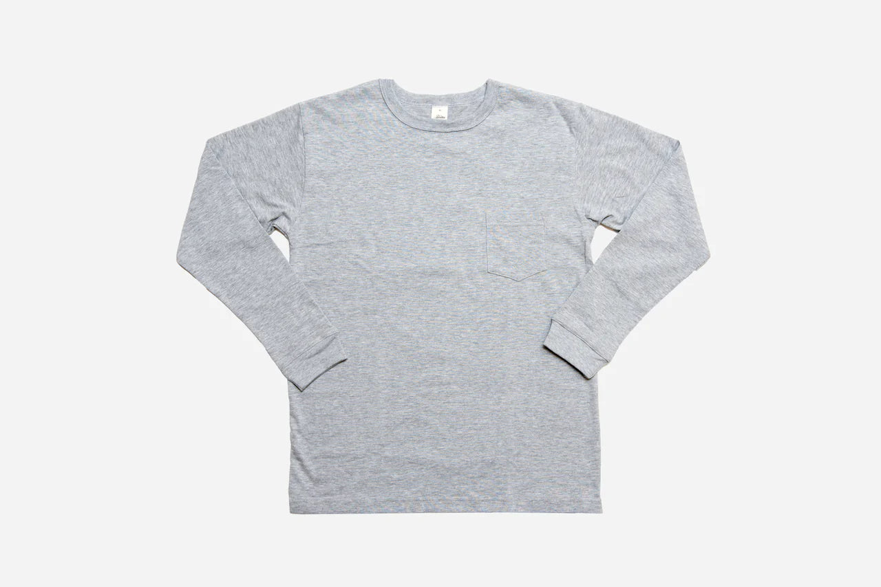 Long Sleeve Pocket T-Shirt ~ Heather Grey