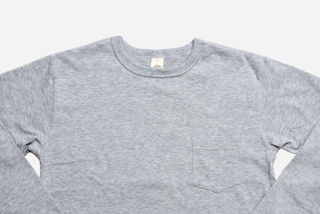 Long Sleeve Pocket T-Shirt ~ Heather Grey