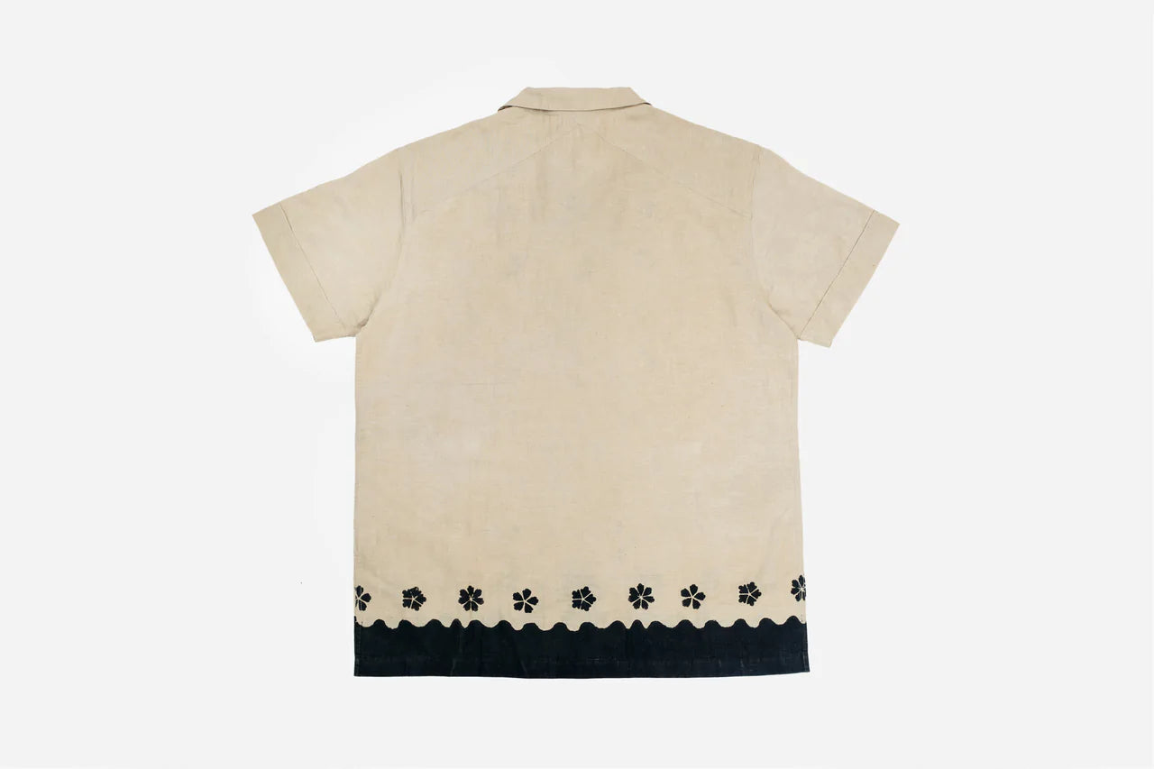 Vacation Shirt ~ Black/Tan Studio Floral