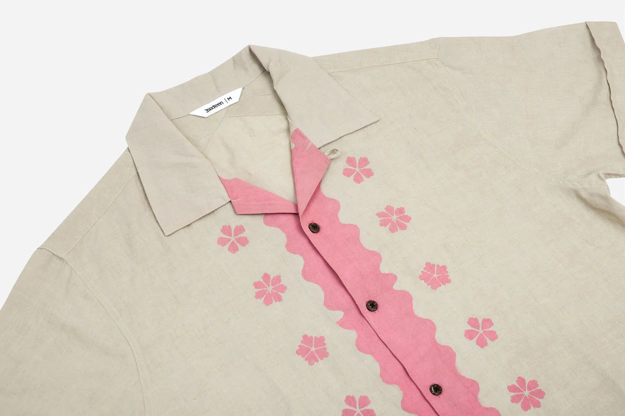 Vacation Shirt ~ Pink/Natural Studio Floral
