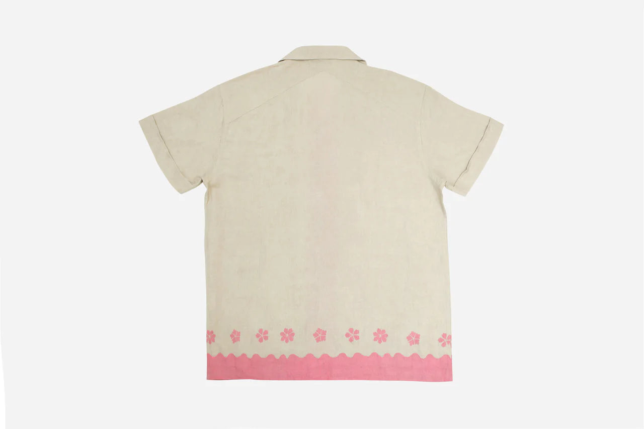 Vacation Shirt ~ Pink/Natural Studio Floral