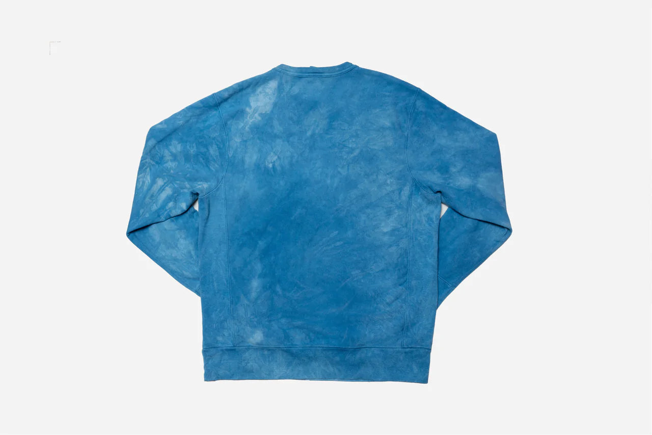 French Terry Crewneck ~ Natural Indigo Crumple Dye