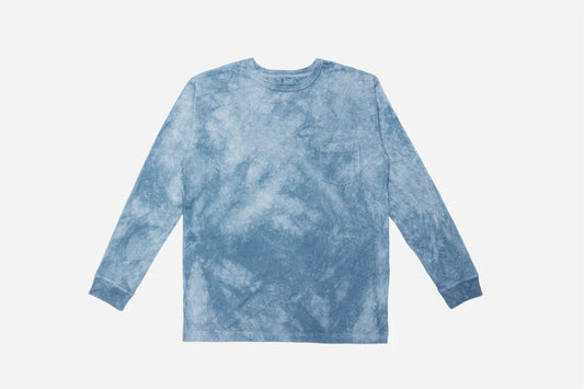 Garment Dyed Long Sleeve T-Shirt ~ Natural Indigo Crumple Dye