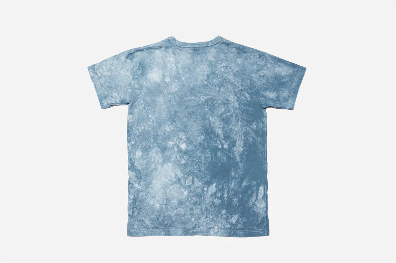 Garment Dyed Pocket T-Shirt ~ Natural Indigo Crumple Dye