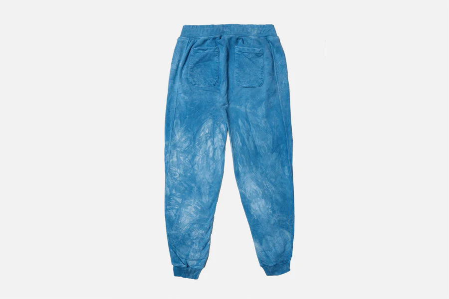 French Terry Sweatpants ~ Natural Indigo Crumple Dye