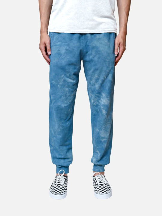 French Terry Sweatpants ~ Natural Indigo Crumple Dye