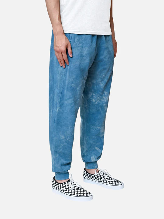 French Terry Sweatpants ~ Natural Indigo Crumple Dye