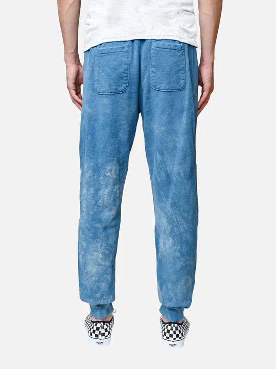 French Terry Sweatpants ~ Natural Indigo Crumple Dye