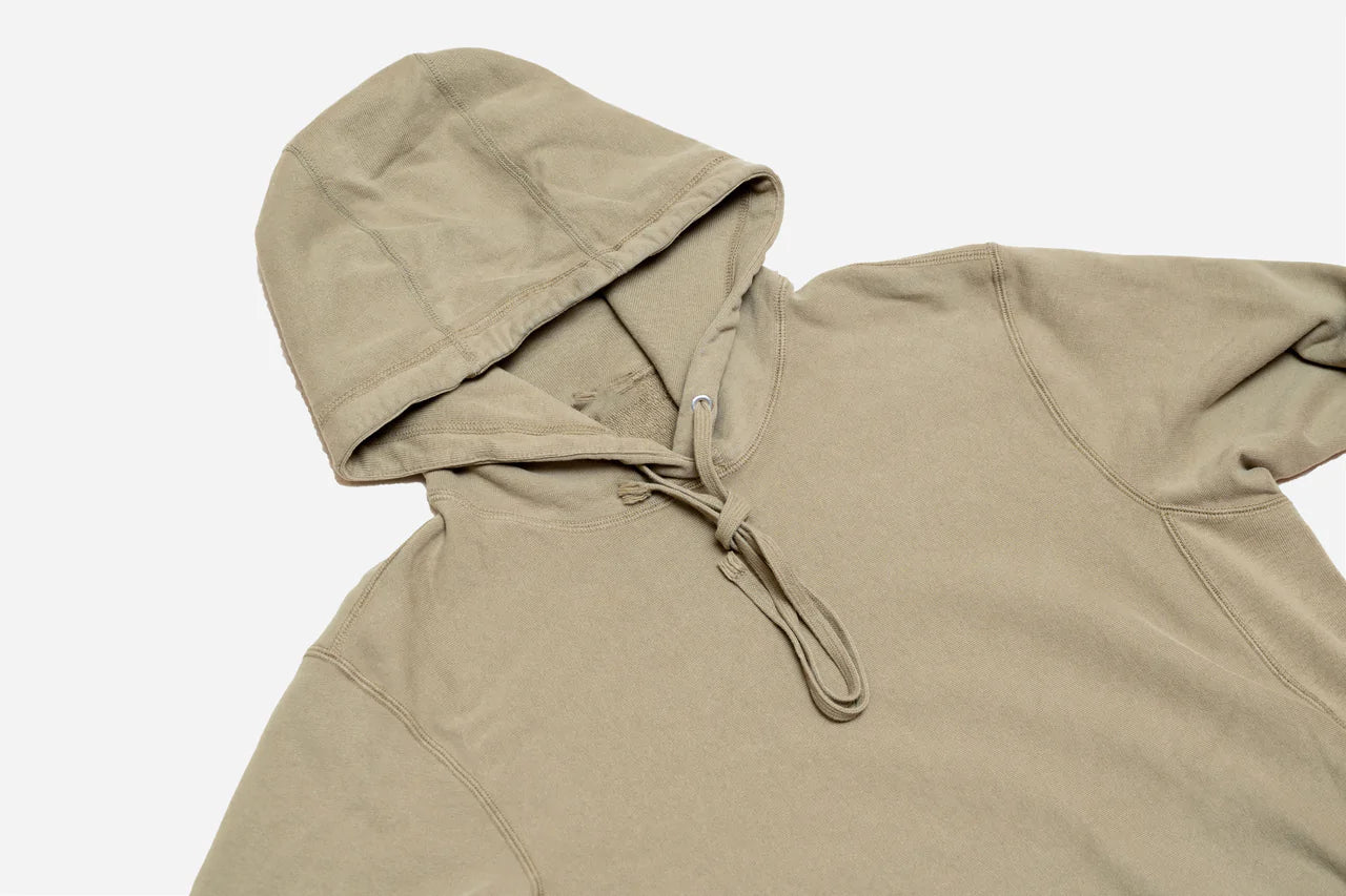 French Terry Pullover Hoody ~ Olive Garment Dye