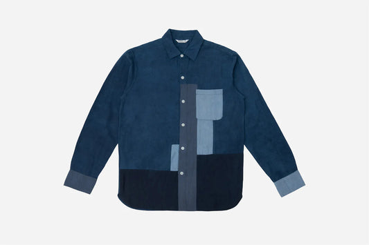 Patchwork BD Shirt ~ Indigo Khadi