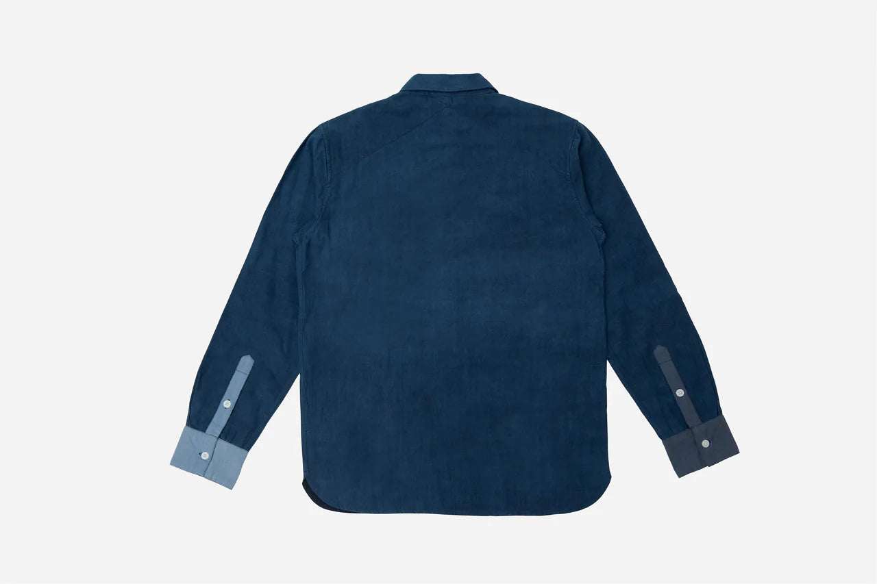 Patchwork BD Shirt ~ Indigo Khadi