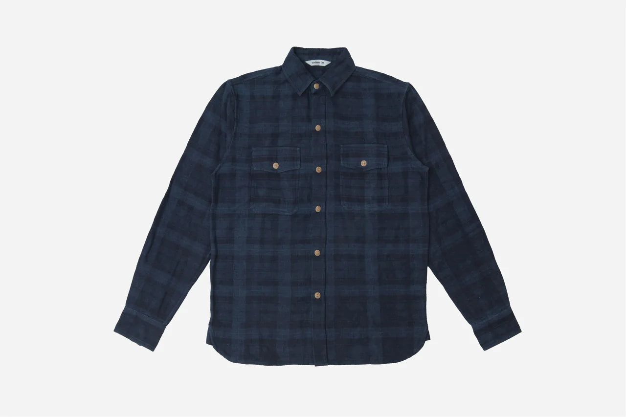 Utility Shirt  ~ Indigo Overdye HBT Check