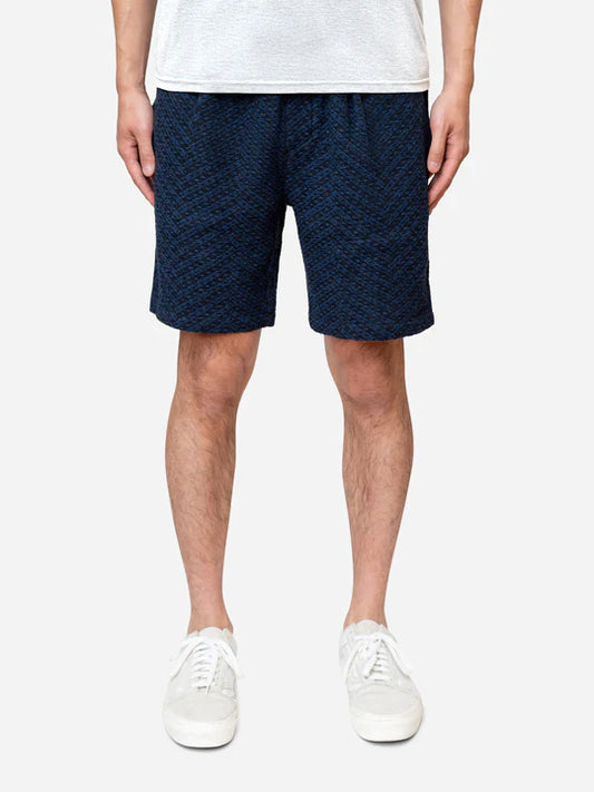 Drawstring Short ~ Black Overdye Jacquard