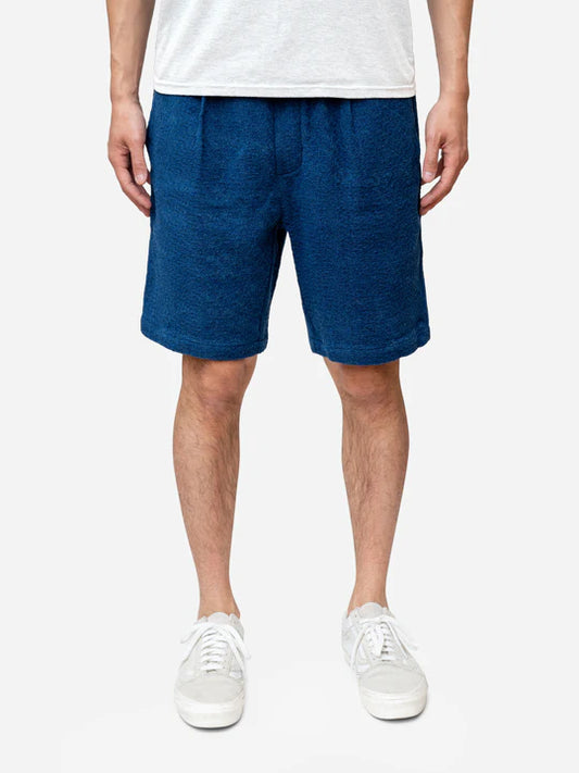 Drawstring Short ~ Indigo Overdye Jacquard