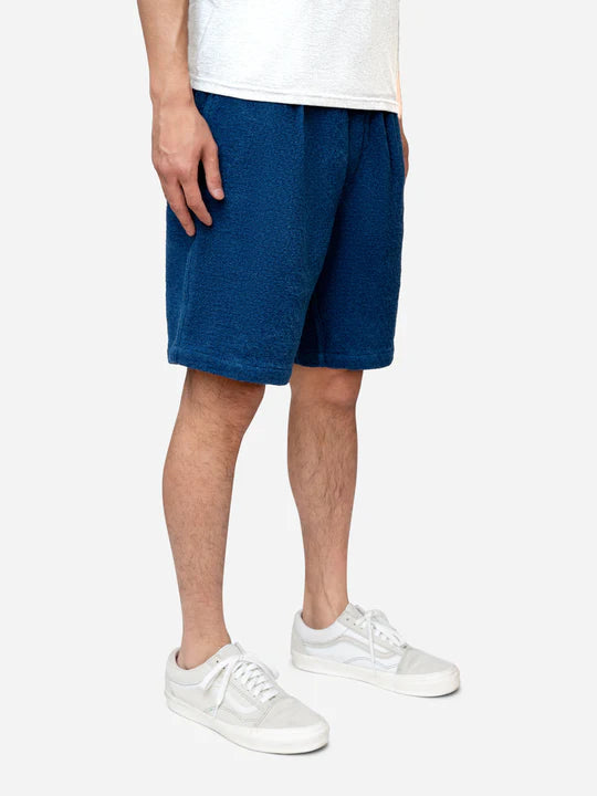 Drawstring Short ~ Indigo Overdye Jacquard