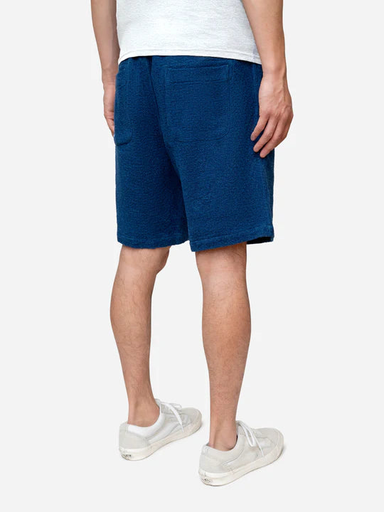 Drawstring Short ~ Indigo Overdye Jacquard