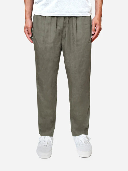 Drawstring Pant ~ Olive Slub Tencel