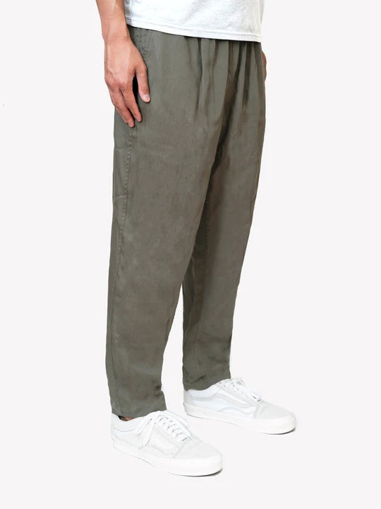 Drawstring Pant ~ Olive Slub Tencel