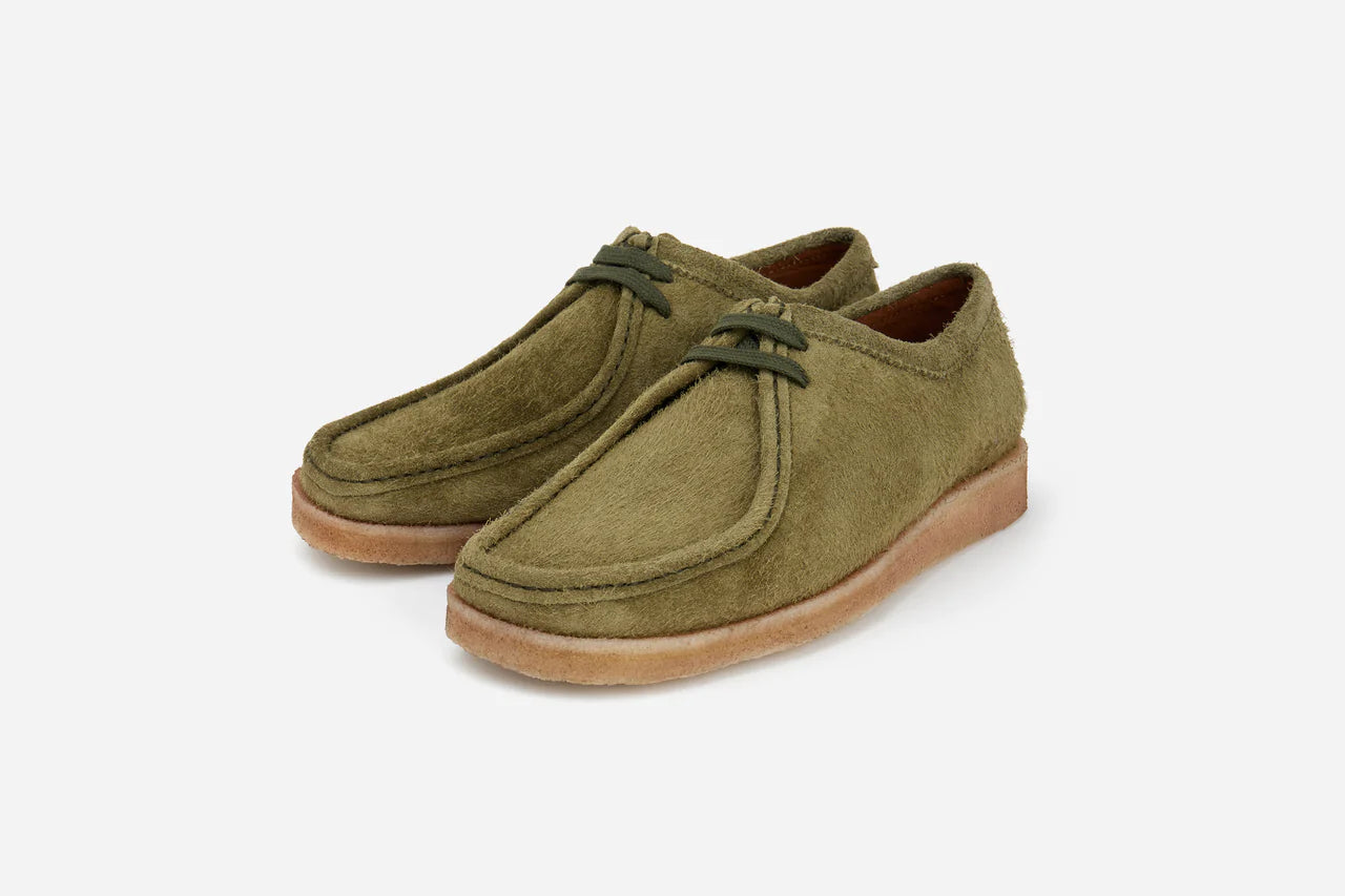 P204 Shoe ~ Shaggy Olive Suede