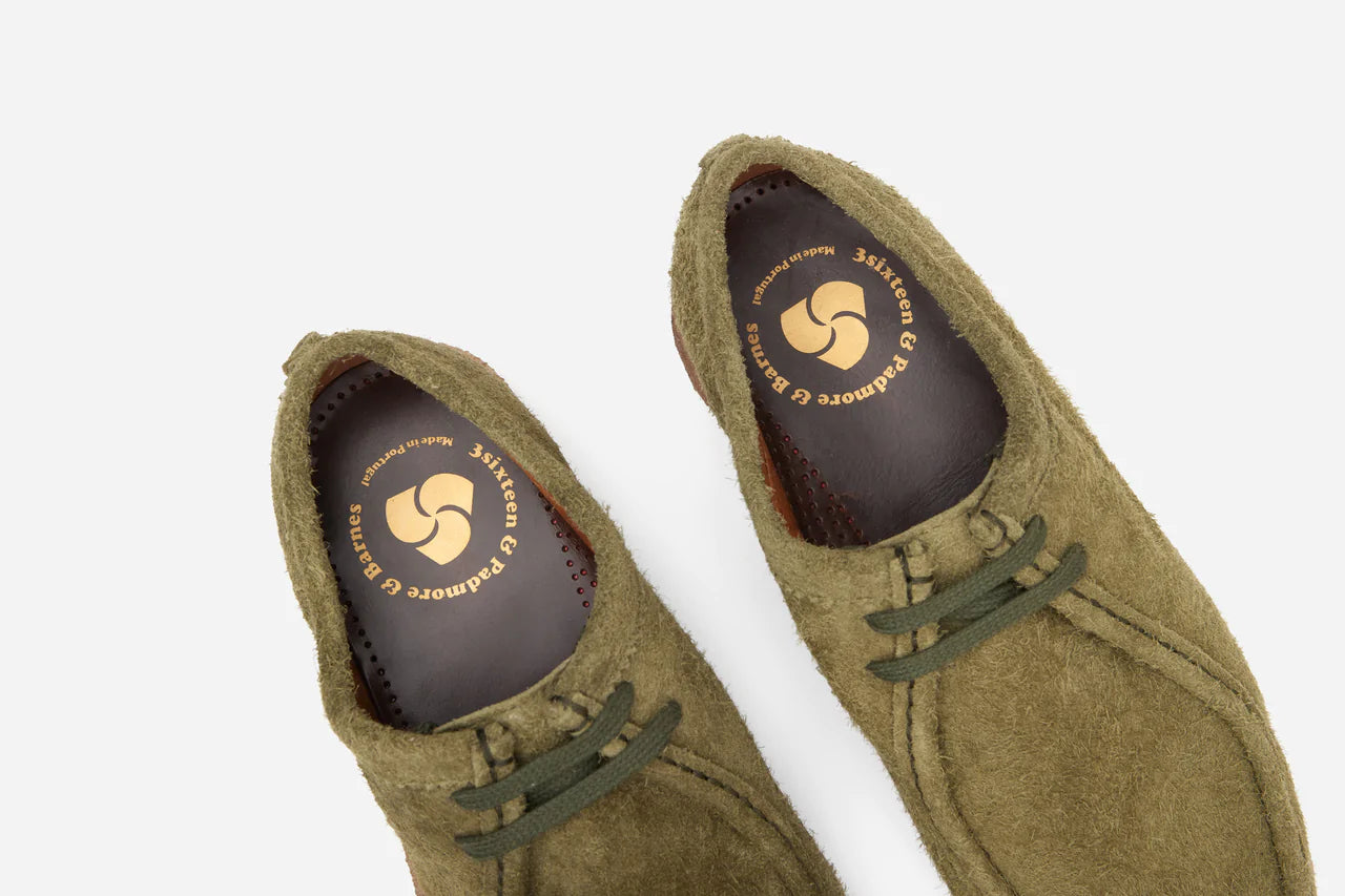 P204 Shoe ~ Shaggy Olive Suede