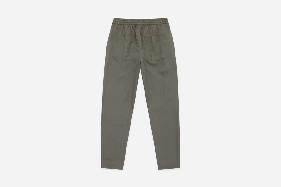 Drawstring Pant ~ Olive Slub Tencel