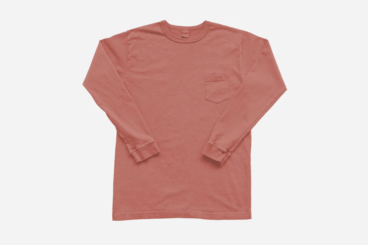 Garment Dyed Long Sleeve T-Shirt ~ Faded Pink